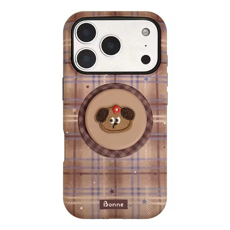 Classic Check iPhone Case with Cute Grip Design – Stylish & Secure