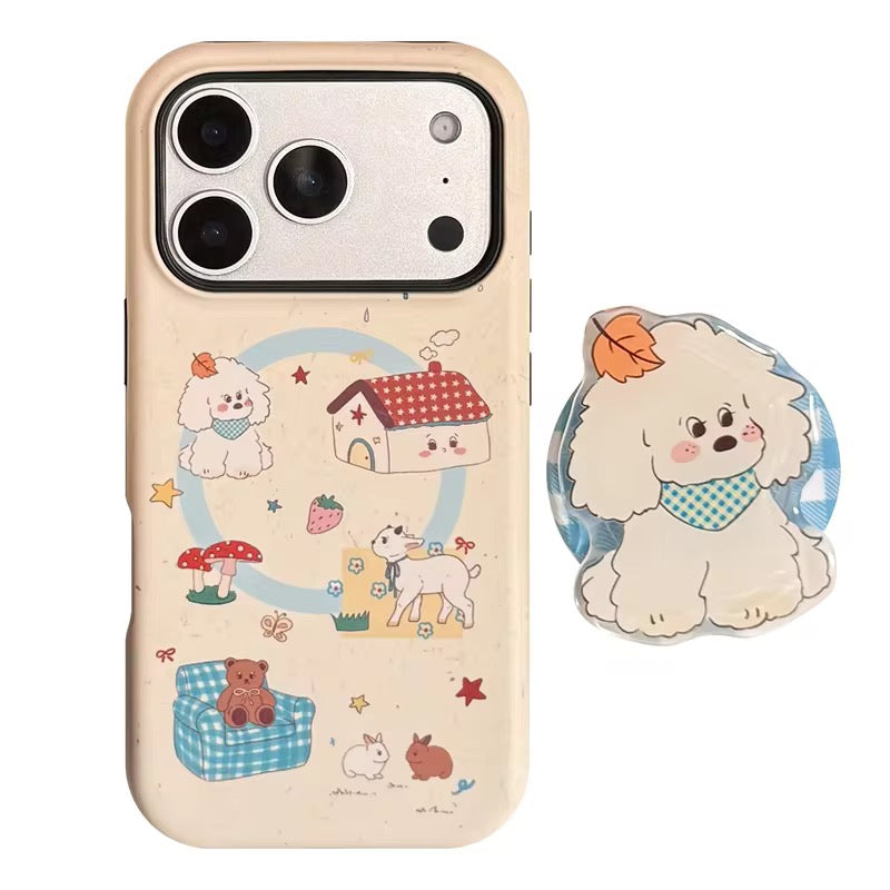 Charming Puppy iPhone Case – Soft Feel, Cute Art & Daily Protection