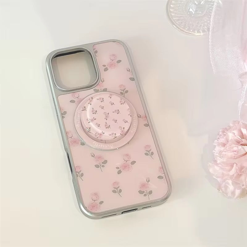 Elegant Blush Floral Ring Phone Case – Chic Style with Perfect Grip