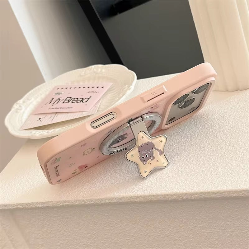 Cute Pink iPhone Case with Star Grip – Sweet Design & Handy Hold