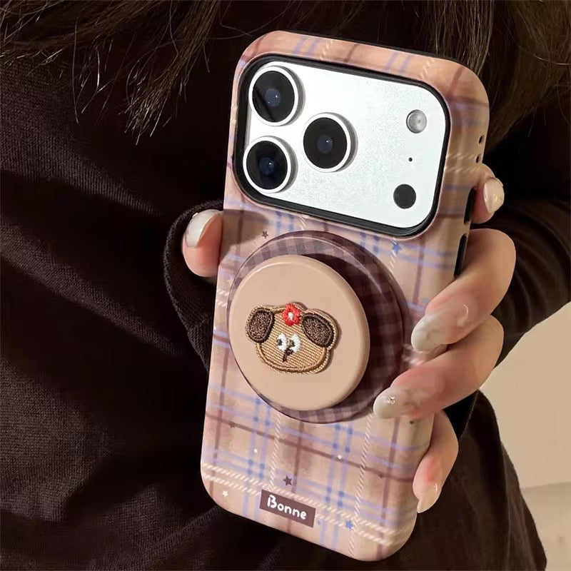 Classic Check iPhone Case with Cute Grip Design – Stylish & Secure