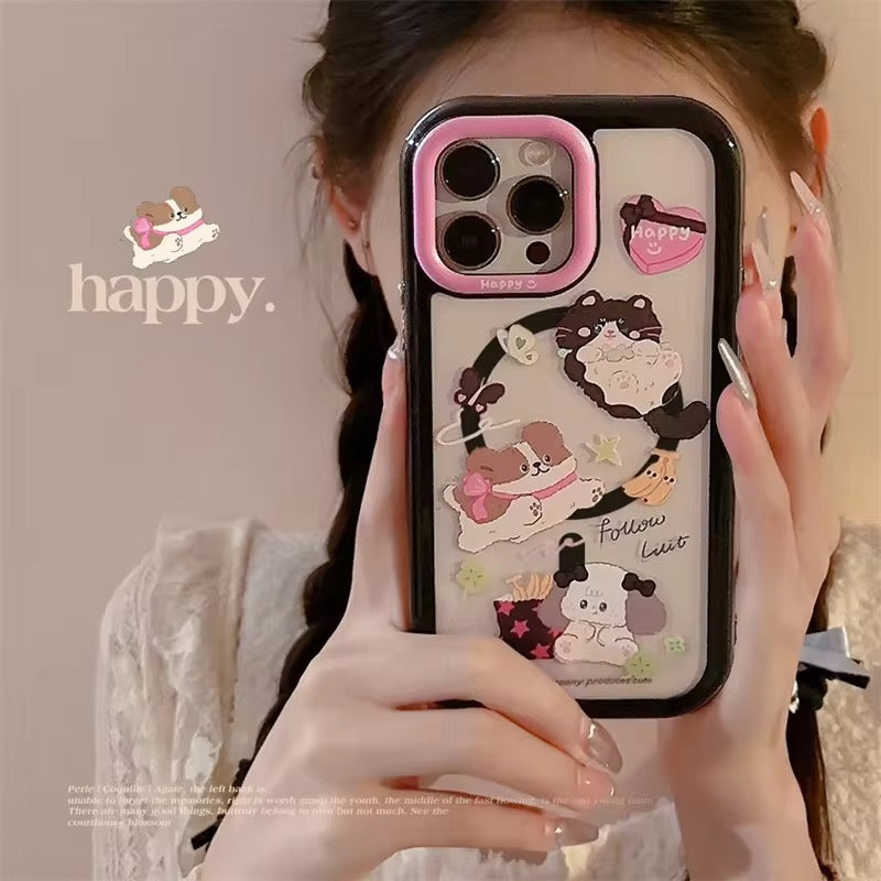Cute Bear Charm Phone Case – Playful Cartoon Style with Trendy Appeal