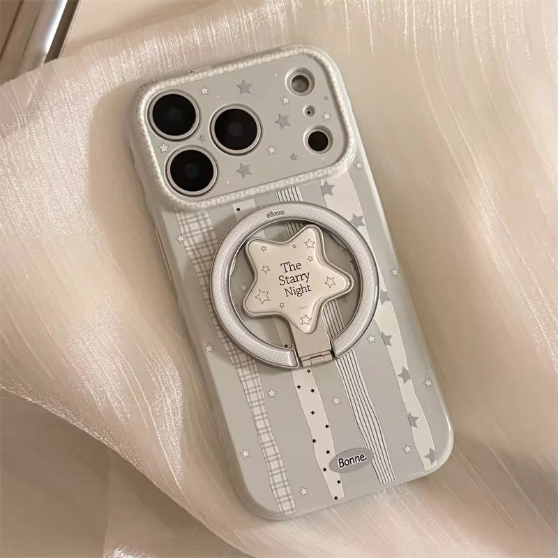 Starry Pattern iPhone Case with Ring Holder – Clean Look & Easy Grip