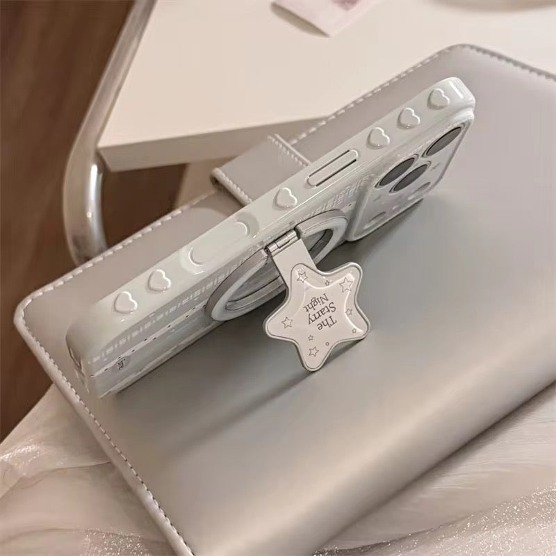 Starry Pattern iPhone Case with Ring Holder – Clean Look & Easy Grip