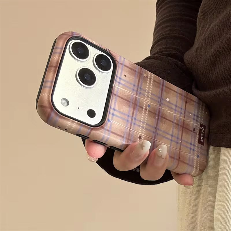 Classic Check iPhone Case with Cute Grip Design – Stylish & Secure