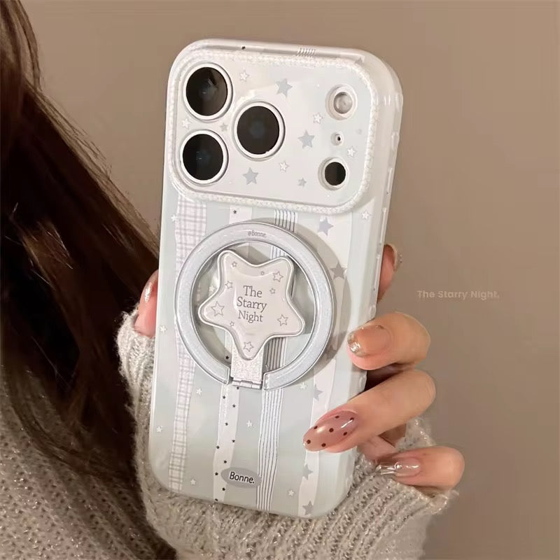 Starry Pattern iPhone Case with Ring Holder – Clean Look & Easy Grip