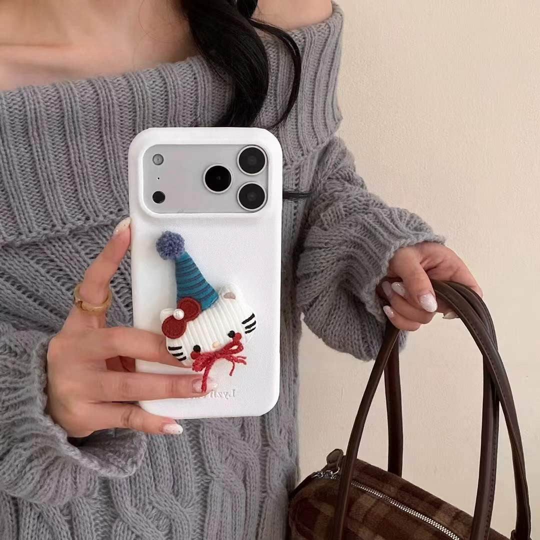 Stylish Plush iPhone Case with Bunny Grip – Soft Touch & Unique Appeal