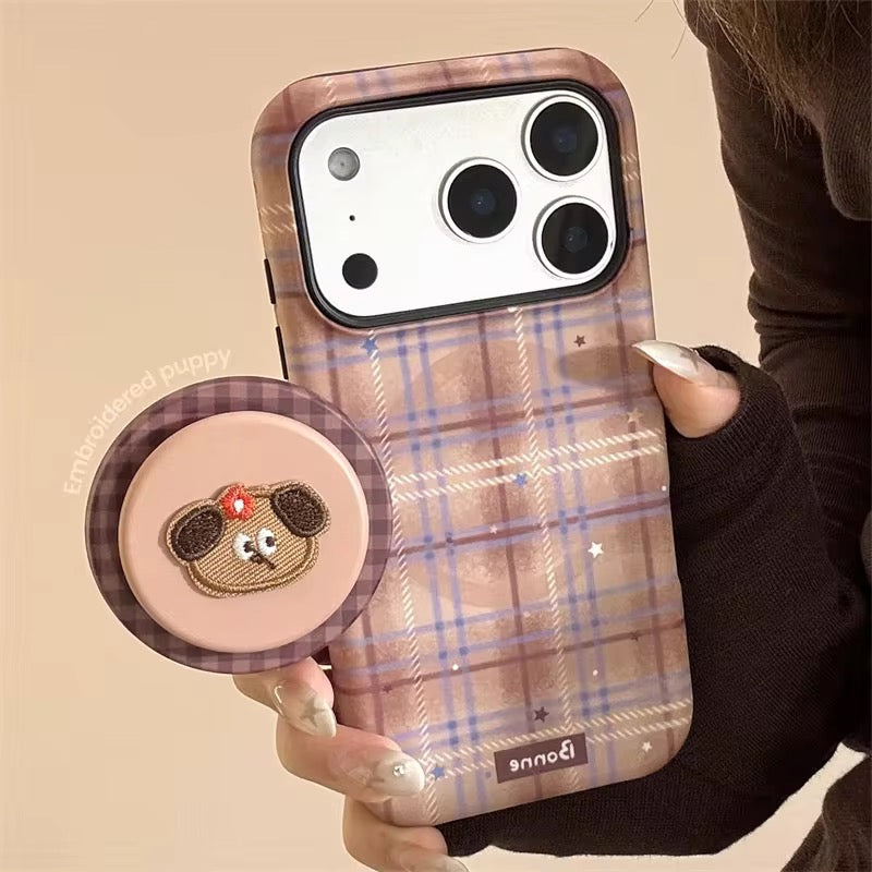 Classic Check iPhone Case with Cute Grip Design – Stylish & Secure
