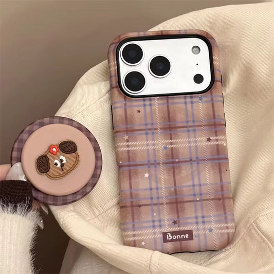 Classic Check iPhone Case with Cute Grip Design – Stylish & Secure