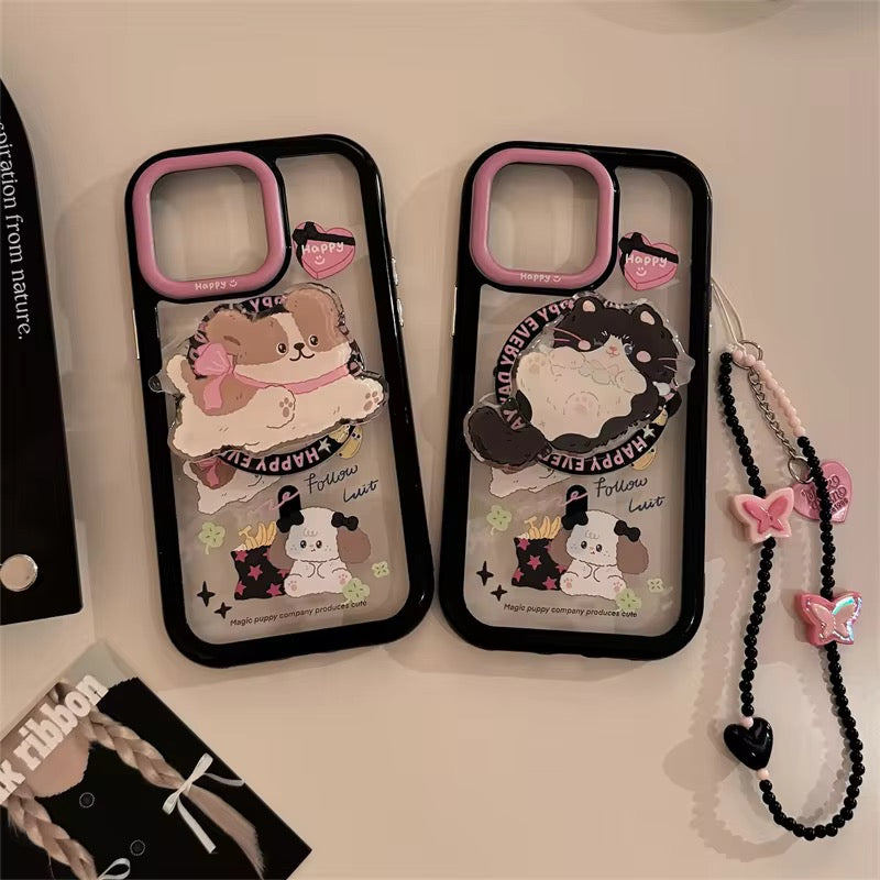 Cute Bear Charm Phone Case – Playful Cartoon Style with Trendy Appeal
