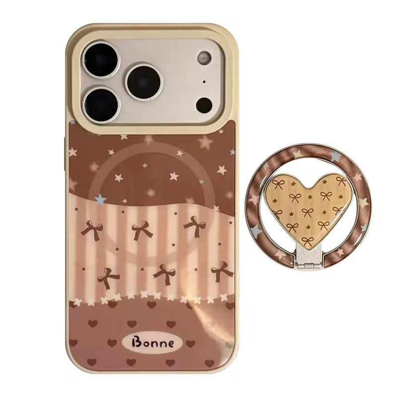 Chic Clear Phone Case with Subtle Star Touch & Handy Ring Support