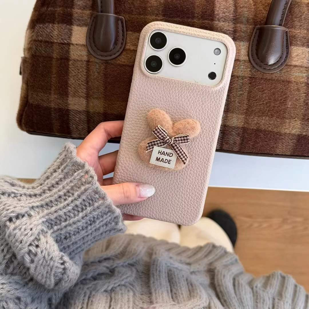 Stylish Plush iPhone Case with Bunny Grip – Soft Touch & Unique Appeal