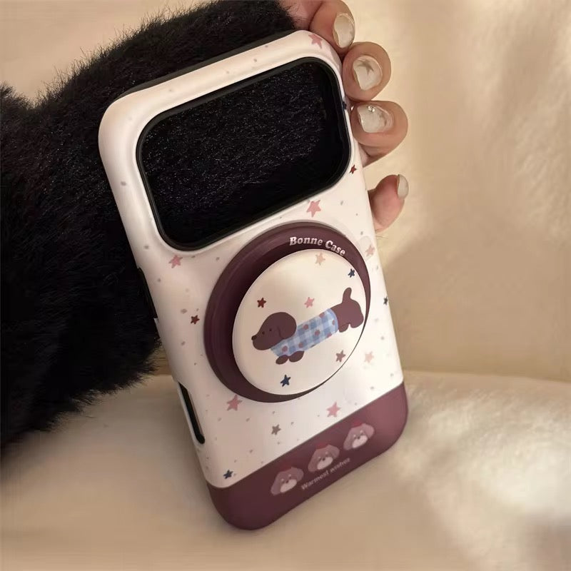 Charming Puppy Star iPhone Case with Grip – Cute & Durable Daily Style