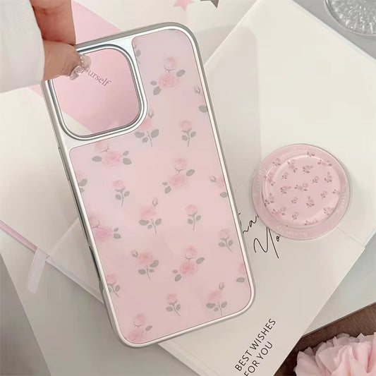 Elegant Blush Floral Ring Phone Case – Chic Style with Perfect Grip