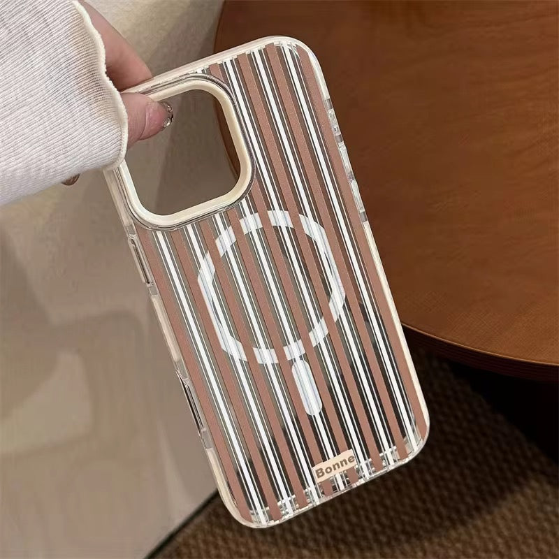 Minimal Stripe iPhone Case with Clear Finish – Elegant Slim Design Cover